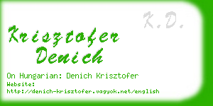 krisztofer denich business card